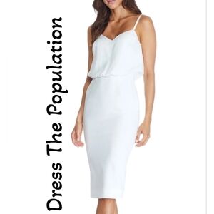 Dress The Population Alondra Off White Sheath Dress Sz XS Dressy Date Night out